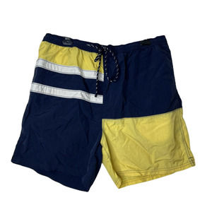 Bowen & Wright Men Swim Shorts Trunks XL Blue Colorblock Nylon LIned